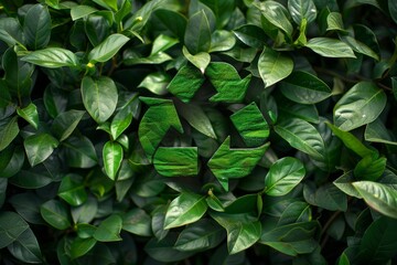 Green recycling symbol icon on professional background for waste sorting in office environment