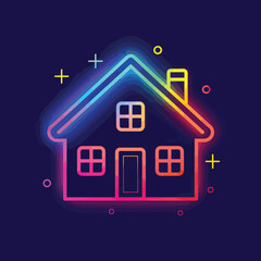 2D home web icon in line style