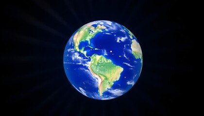 Fototapeta premium Vibrant Earth from Space Americas in Stunning Detail