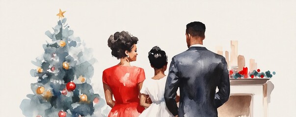 Family celebrating christmas together in cozy living room heartwarming scene holiday spirit