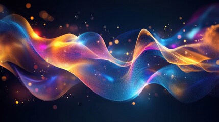 Vibrant Colorful Waves in Abstract Background