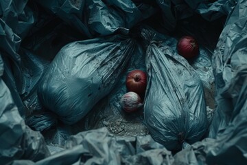 Illustration of disposing unused and rotten vegetables in trash  tackling food waste at home