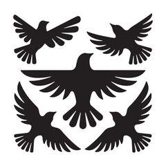 Silhouettes – Birds Birds of Spring Pigeons Flying Silhouettes 4
