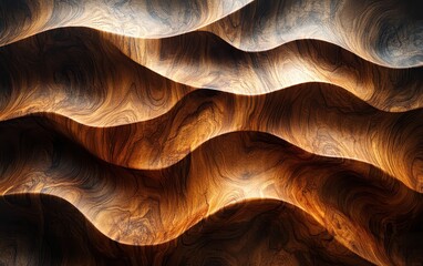Dynamic Wavy Wooden Texture with Backlighting - Abstract Woodgrain Background.