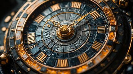 Obraz premium Morse code symbols embedded decorative clock face suggesting the passing of time in the context of communication