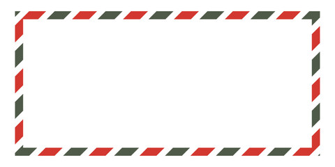 Postcard Template Frame, Vintage, Retro, Christmas, Border, Airmail, Stripes, Vector