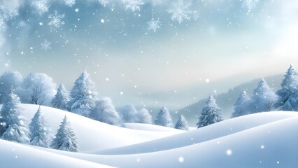 Fototapeta premium An isolated scene of winter snow on a clear backdrop