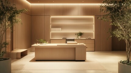 Modern Minimalist Office Reception Area Interior Design
