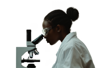 person with microscope