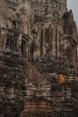 Thai monk in Ayutthaya temple