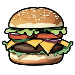 cheeseburger isolated cartoon vector