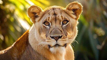 Majestic Lioness in Golden Sunlight