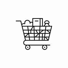 full shopping cart icon sign vector