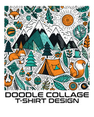 Doodle Collage Vector T Shirt Design