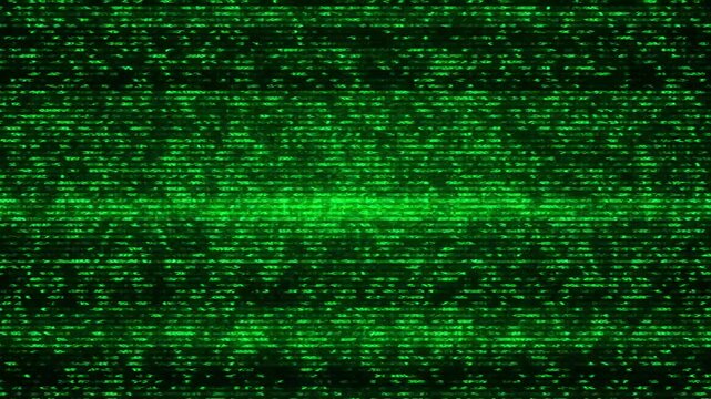 Analog Static Noise green texture overlay. Scan lines interference. Distorted VCR stripes offset. No signal VHS Glitch. Bad TV signal. CRT transitions. Retro CRT TV Static Damage 4K Overlay Background