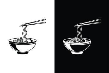 Noodles icon vector on White Background ,Vector Art Illustration on white background.