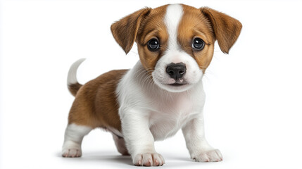 A puppy wagging its tail energetically.