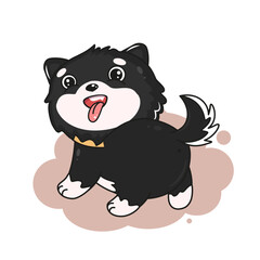 Cute doggy kawaii illustration. Animal kawaii dog Characters