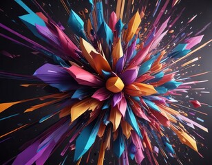 Fototapeta premium Fast-paced kinetic motion of colorful shapes and patterns, motion blur, psychedelic colors