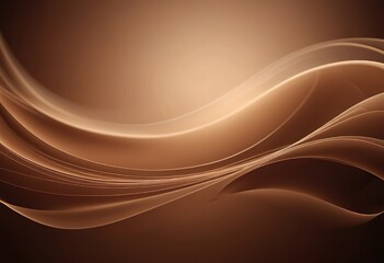 Transparent abstract brown 3D background, smooth lines and waves, light effect, mocha mousse graphics, geometry, trend 2025