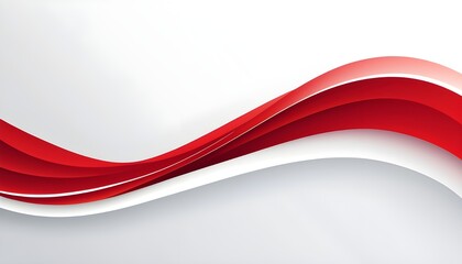 A simple abstract vector design featuring smooth red gradient lines, curves, and waves on a clean white backdrop.