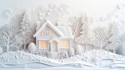 Winter Wonderland: A Papercut Christmas Cottage