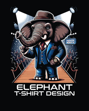 Elephant Vector T Shirt Design