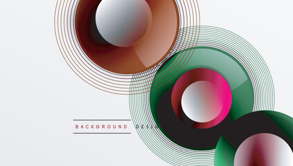 Abstract composition of overlapping circles with smooth gradients and transparency effects. Clean and modern design emphasizing depth, symmetry, and a minimal aesthetic