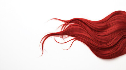 Long Red Hair Wig on White Background