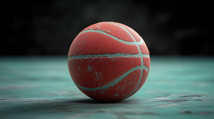 A realistic basketball with visible texture.