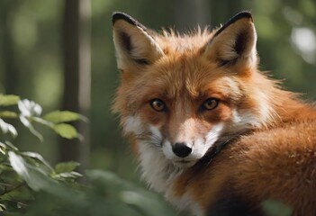 Obraz premium The Red Fox,Vulpes vulpes.A Red Fox Blends with Jungle Serenity