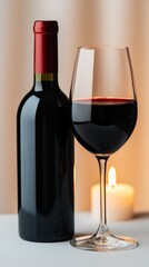 A Romantic Evening with Red Wine and Candlelight