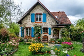 Charming Stone Cottage with Vibrant Garden