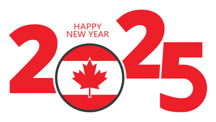 Canada Happy New Year 2025 Vector art