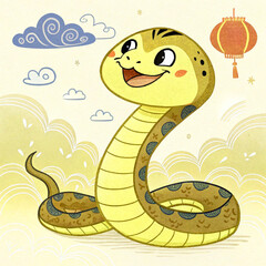 Fototapeta premium illustration of chinese snake