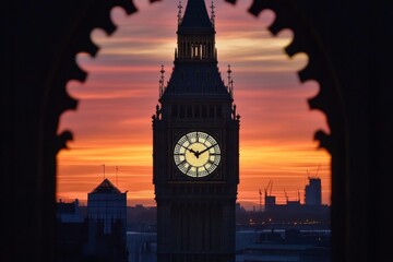 Big Ben at Sunset: Iconic London Landmark