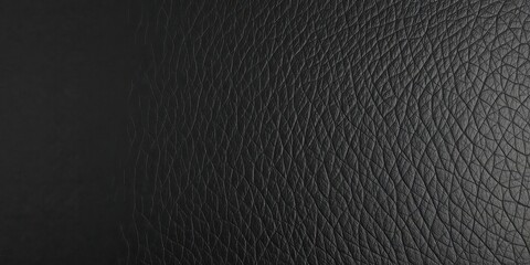 Deep black leather texture, rich grain detail, luxury, still life, surface