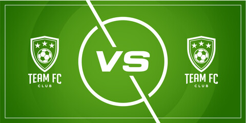 Soccer versus scoreboard background big match team template design. Sports vs match day for banner, poster, web. vector illustration