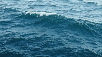 Fototapeta premium Deep blue ocean, textured waves, white foam crests, seafoam,current