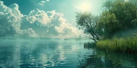 River Flowing Through a Dense Forest of Trees