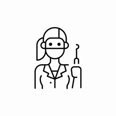 famale dentist icon sign vector