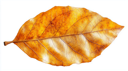 A golden autumn leaf with realistic textures and edges.