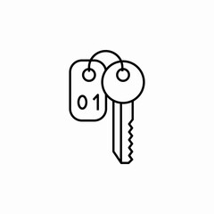 hotel room key icon sign vector