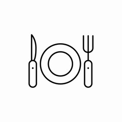 plate cutlery icon sign vector
