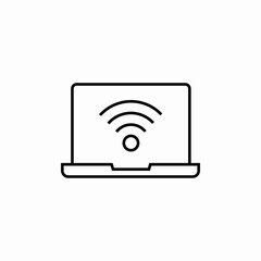 laptop wifi icon sign vector