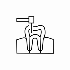 tooth drill icon sign vector