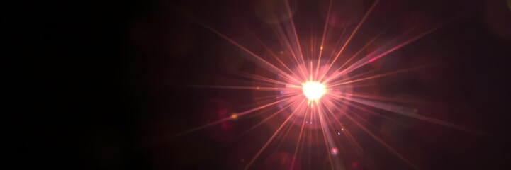 Obraz premium Abstract lens flare, vibrant light bursts on dark background, art, glow