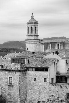 The tower of the Girona Cathedral, Girona, Spain