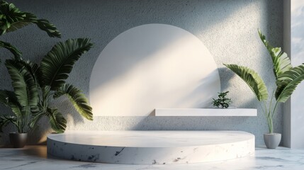 Modern Minimalist Interior with Plants