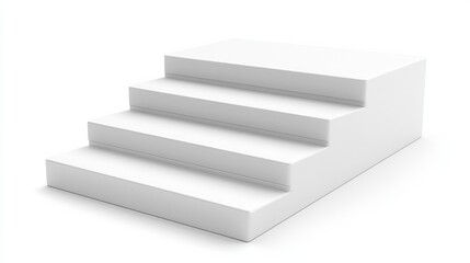Minimalist White Staircase on White Background